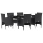 Juego de comedor de jardín 7 piezas con cojines negro von , Gartensets - Ref: Foro24-3156617, Preis: 458,14 €, Rabatt: %
