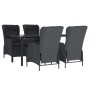 Set de comedor para jardín 5 piezas ratán sintético gris oscuro von , Gartensets - Ref: Foro24-3156790, Preis: 1,00 €, Rabatt: %
