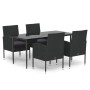Set de muebles jardín 5 pzas con cojines ratán sintético negro by , Garden sets - Ref: Foro24-3156786, Price: 398,44 €, Disco...