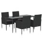 Set de muebles jardín 5 pzas con cojines ratán sintético negro by , Garden sets - Ref: Foro24-3156786, Price: 398,44 €, Disco...