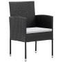 Set de comedor de jardín 7 pzas y cojines ratán sintético negro de , Conjuntos de jardín - Ref: Foro24-3156767, Precio: 386,3...