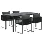 Juego de comedor para jardín 5 piezas negro de , Conjuntos de jardín - Ref: Foro24-3156496, Precio: 377,77 €