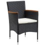 Juego de comedor de jardín 7 piezas con cojines negro by , Garden sets - Ref: Foro24-3156641, Price: 451,64 €, Discount: %