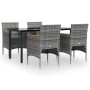Juego de comedor para jardín 5 piezas con cojines gris y negro von , Gartensets - Ref: Foro24-3156636, Preis: 387,51 €, Rabat...