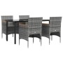 Juego de comedor para jardín 5 piezas con cojines gris y negro von , Gartensets - Ref: Foro24-3156636, Preis: 387,51 €, Rabat...