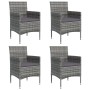Juego de comedor para jardín 5 piezas con cojines gris y negro by , Garden sets - Ref: Foro24-3156620, Price: 352,47 €, Disco...