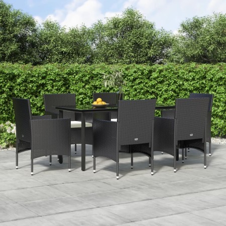 Juego de comedor de jardín 7 piezas con cojines negro by , Garden sets - Ref: Foro24-3156601, Price: 447,81 €, Discount: %
