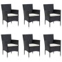 Juego de comedor de jardín 7 piezas con cojines negro by , Garden sets - Ref: Foro24-3156601, Price: 447,81 €, Discount: %