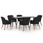 Juego de comedor de jardín 7 piezas con cojines negro by , Garden sets - Ref: Foro24-3156727, Price: 786,16 €, Discount: %