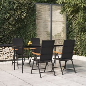 Juego comedor de jardín 5 piezas ratán sintético negro y marrón by , Garden sets - Ref: Foro24-3156524, Price: 406,81 €, Disc...