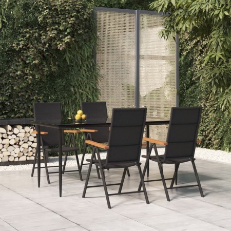 Juego comedor de jardín 5 piezas ratán sintético negro y marrón von , Gartensets - Ref: Foro24-3156524, Preis: 406,81 €, Raba...