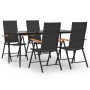 Juego comedor de jardín 5 piezas ratán sintético negro y marrón von , Gartensets - Ref: Foro24-3156524, Preis: 406,81 €, Raba...