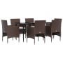 Juego de comedor de jardín 7 piezas con cojines marrón y negro von , Gartensets - Ref: Foro24-3156629, Preis: 513,86 €, Rabat...