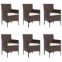 Juego de comedor de jardín 7 piezas con cojines marrón y negro von , Gartensets - Ref: Foro24-3156629, Preis: 513,86 €, Rabat...