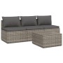 Set de muebles de jardín 4 pzas y cojines ratán sintético gris de , Conjuntos de jardín - Ref: Foro24-3157368, Precio: 355,95...