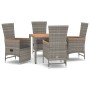 Set comedor de jardín 5 piezas con cojines ratán sintético gris de , Conjuntos de jardín - Ref: Foro24-3157548, Precio: 566,1...