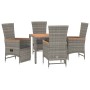 Set comedor de jardín 5 piezas con cojines ratán sintético gris de , Conjuntos de jardín - Ref: Foro24-3157548, Precio: 566,1...