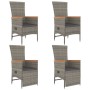 Set comedor de jardín 5 piezas con cojines ratán sintético gris de , Conjuntos de jardín - Ref: Foro24-3157548, Precio: 566,1...