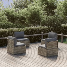 Sofás centrales de jardín 4 uds ratán PE gris 57x57x56 cm von , Gartensets - Ref: Foro24-3157503, Preis: 354,94 €, Rabatt: %