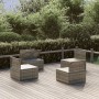 Sofás centrales de jardín 4 uds ratán PE gris 57x57x56 cm by , Garden sets - Ref: Foro24-3157503, Price: 354,94 €, Discount: %