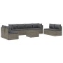 Set de muebles de jardín 9 pzas y cojines ratán sintético gris de , Conjuntos de jardín - Ref: Foro24-3157382, Precio: 836,13...