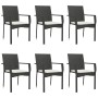 Set de comedor de jardín 7 pzas y cojines ratán sintético negro by , Garden sets - Ref: Foro24-3185123, Price: 597,29 €, Disc...