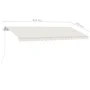 Cream manual retractable foot awning 450x350 cm by vidaXL, Awnings - Ref: Foro24-3069637, Price: 500,06 €, Discount: %