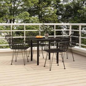 Juego de comedor de jardín 5 piezas ratán sintético negro von , Gartensets - Ref: Foro24-3157867, Preis: 350,36 €, Rabatt: %