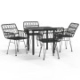 Juego de comedor de jardín 5 piezas ratán sintético negro by , Garden sets - Ref: Foro24-3157867, Price: 350,36 €, Discount: %