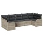 Conjunto de sofá de jardín con cojín 7 pcs Gris claro Poliratán