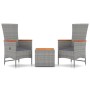 Juego muebles jardín 3 pzas madera acacia ratán sintético gris de , Conjuntos de jardín - Ref: Foro24-3157653, Precio: 324,29...