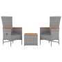 Juego muebles jardín 3 pzas madera acacia ratán sintético gris de , Conjuntos de jardín - Ref: Foro24-3157653, Precio: 324,29...