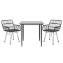 Juego de comedor de jardín 3 piezas ratán sintético negro by , Garden sets - Ref: Foro24-3157852, Price: 237,81 €, Discount: %