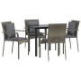 Set comedor jardín 5 pzas y cojines ratán sintético negro gris by , Garden sets - Ref: Foro24-3185114, Price: 351,21 €, Disco...