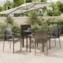 Set comedor jardín 5 pzas y cojines ratán sintético negro gris by , Garden sets - Ref: Foro24-3185102, Price: 368,43 €, Disco...
