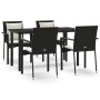 Set de muebles jardín 5 pzas con cojines ratán sintético negro by , Garden sets - Ref: Foro24-3185109, Price: 395,90 €, Disco...