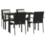 Set de muebles jardín 5 pzas con cojines ratán sintético negro by , Garden sets - Ref: Foro24-3185109, Price: 395,90 €, Disco...