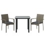 Set comedor jardín 3 pzas y cojines ratán sintético negro gris by , Garden sets - Ref: Foro24-3185137, Price: 205,75 €, Disco...