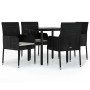 Set de muebles jardín 5 pzas con cojines ratán sintético negro by , Garden sets - Ref: Foro24-3185156, Price: 314,02 €, Disco...