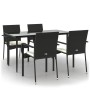 Set de muebles jardín 5 pzas con cojines ratán sintético negro by , Garden sets - Ref: Foro24-3185121, Price: 358,51 €, Disco...