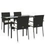 Set de muebles jardín 5 pzas con cojines ratán sintético negro by , Garden sets - Ref: Foro24-3185121, Price: 358,51 €, Disco...