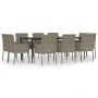 Set comedor jardín 11 pzas y cojines ratán sintético negro gris by , Garden sets - Ref: Foro24-3185154, Price: 730,71 €, Disc...