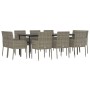 Set comedor jardín 11 pzas y cojines ratán sintético negro gris by , Garden sets - Ref: Foro24-3185154, Price: 730,71 €, Disc...