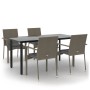Set comedor jardín 5 pzas y cojines ratán sintético negro gris by , Garden sets - Ref: Foro24-3185140, Price: 374,33 €, Disco...