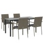 Set comedor jardín 5 pzas y cojines ratán sintético negro gris by , Garden sets - Ref: Foro24-3185140, Price: 374,33 €, Disco...