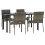 Set comedor jardín 5 pzas y cojines ratán sintético negro gris by , Garden sets - Ref: Foro24-3185116, Price: 385,82 €, Disco...