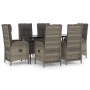 Set comedor jardín 7 pzas y cojines ratán sintético negro gris von , Gartensets - Ref: Foro24-3185182, Preis: 910,75 €, Rabat...