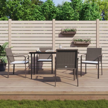 Juego comedor jardín 5 piezas y cojines ratán sintético y acero von , Gartensets - Ref: Foro24-3186941, Preis: 314,89 €, Raba...