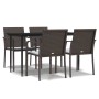 Juego comedor jardín 5 piezas y cojines ratán sintético y acero von , Gartensets - Ref: Foro24-3186941, Preis: 314,89 €, Raba...