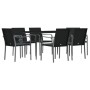 Juego comedor jardín 7 piezas y cojines ratán sintético y acero von , Gartensets - Ref: Foro24-3186948, Preis: 457,30 €, Raba...